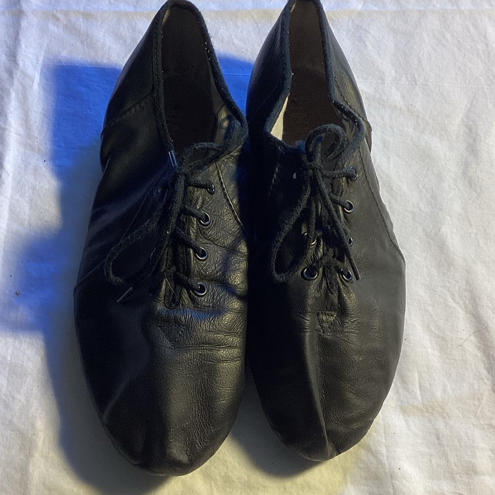Classic Black Leather Girls Claddaugh Dance Shoes